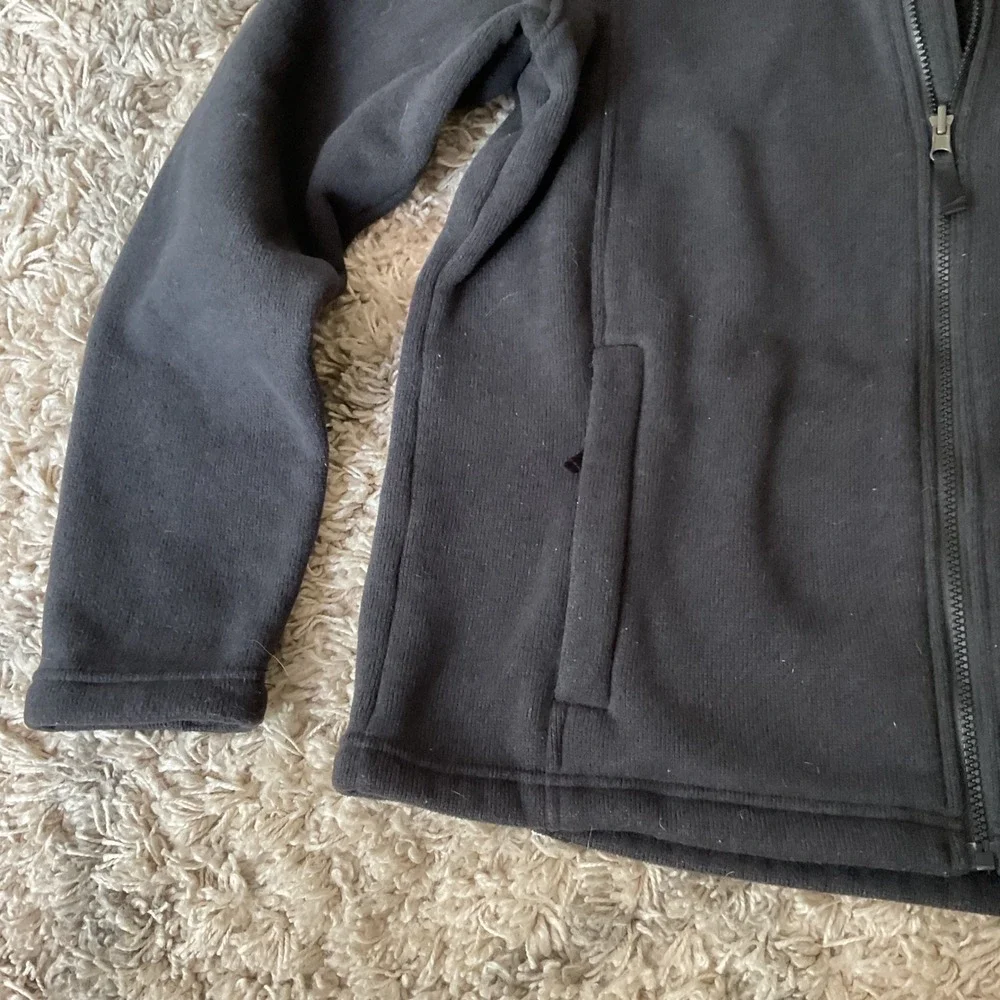 The North Face Mens Black Full Zip Fleece Jacket Medium Sweater Knit Coat 1508
